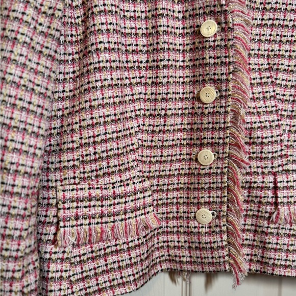 Chic Pink Tweed Women's Blazer Size 12 - Picture 3 of 7